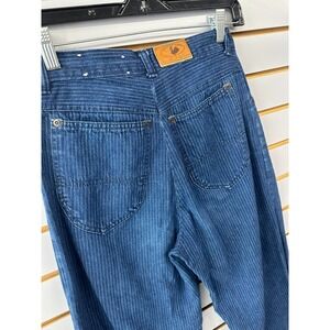 Vintage  80's Pleated Denim Jeans Womens 9/10 Pinstripe Fit like XS Mom Jean